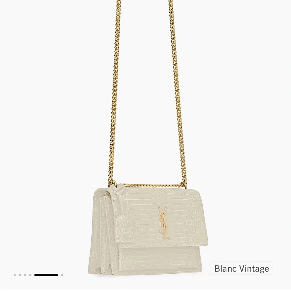 Saint Laurent Sunset Medium Croc Embossed Bag - Picture 5 of 15